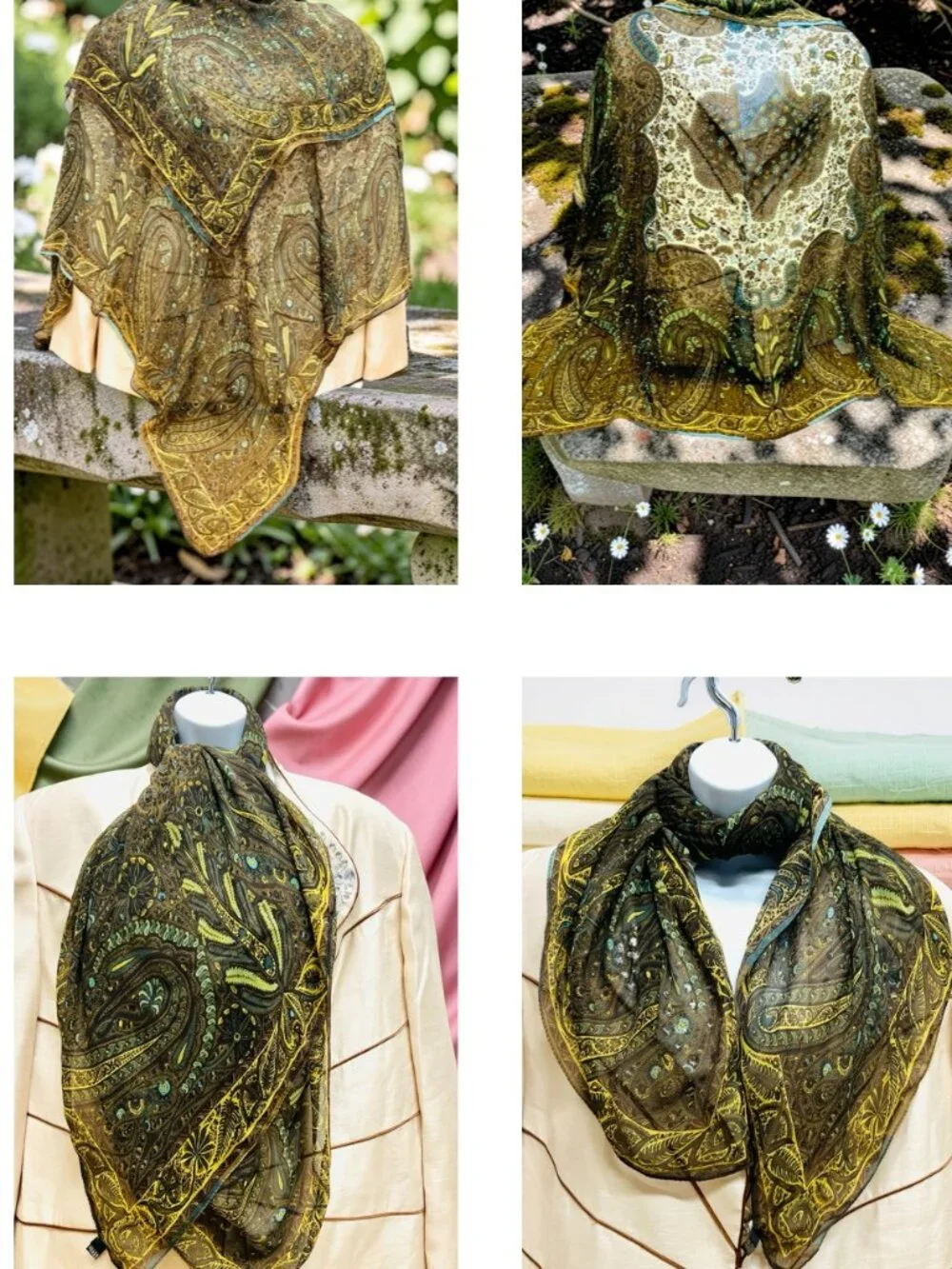 Vintage ETRO 100% Silk Chiffon Lg 44
